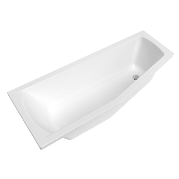 LAGUNA - 160x70 cm Aneta baignoire bain douche asymétrique en acrylique positionnement gauche, sans pieds, blanc (AN1600LPLUS) - large