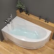 SIKO - 150x100 cm Fortuna Plus baignoire asymétrique avec pieds, Acrylique, Gauche, Blanc (FO1500LPLUS-SET) - vignette