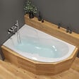 SIKO - 150x100 cm Fortuna Plus baignoire asymétrique avec pieds, Acrylique, Gauche, Blanc (FO1500LPLUS-SET) - vignette