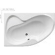 RAVAK - Rosa II 160 x 105 cm Baignoire d'angle orientation droite en acrylique, sans pieds, blanc (CL21000000) - vignette