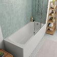 KALDEWEI - Kaldewei 180x80 cm Ensemble baignoire Saniform universelle + Pare baignoire pliable, 2 volets chrome + pieds (KW3751-SETP2) - vignette