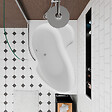 SIKO - 150x100 cm Fortuna Plus baignoire asymétrique en acrylique, gauche + tablier + pare-baignoire + pieds, blanc (FO1500LPLUS-SETP1) - vignette