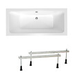 SIKO - 160x75 cm Nora Plus baignoire rectangulaire, acrylique, gauche et droite, blanc (NO1600PLUS-SET) - vignette