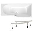 LAGUNA - 160x80 cm Laguna Beata Plus baignoire bain/douche asymétrique avec pieds, acrylique, droite, blanc (BE1600PPLUS-SET) - vignette