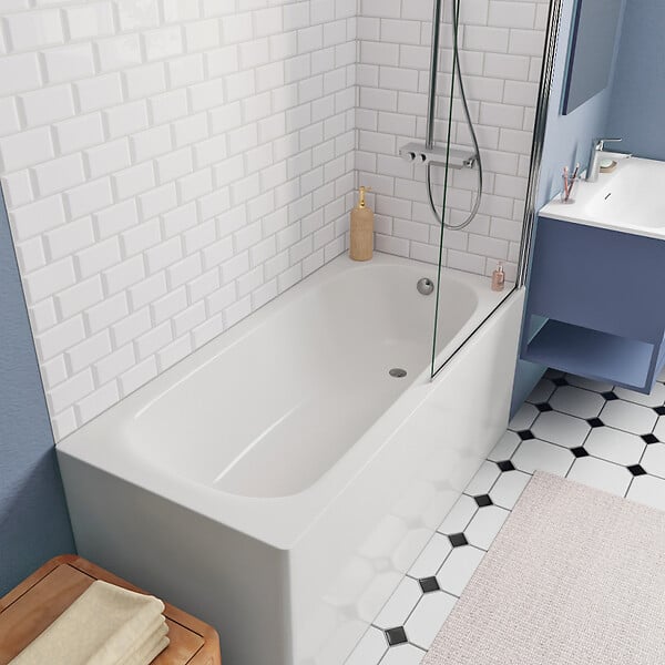 SWISS AQUA TECHNOLOGIES - Swiss Aqua Technologies By Kaldewei 150x70 cm Ensemble baignoire Vivien universelle + Pare baignoire pivotant chrome + pieds (SATVIVI150-SETP1) - large
