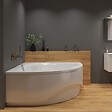 SIKO - 150 x 150 cm Synthia Plus baignoire d'angle avec pieds, Acrylique, Gauche et Droite, Blanc (SY1500PLUS-SET) - vignette