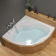 SIKO - 150 x 150 cm Synthia Plus baignoire d'angle avec pieds, Acrylique, Gauche et Droite, Blanc (SY1500PLUS-SET) - vignette