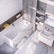 SWISS AQUA TECHNOLOGIES - Swiss Aqua Technologies Fusion 150 x 70 cm Baignoire gain de place en acrylique, sans pieds, blanc (SIKOVR150) - vignette