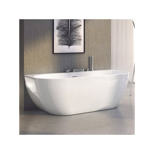 RAVAK - Ravak Freedom W 166 x 80 cm Baignoire semi-îlot en acrylique, sans pieds, blanc (XC00100024) - large
