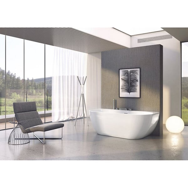 RAVAK - Ravak Freedom W 166 x 80 cm Baignoire semi-îlot en acrylique, sans pieds, blanc (XC00100024) - large
