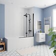 KALDEWEI - Kaldewei 170x70 cm Ensemble baignoire Eurowa universelle + Pare baignoire pliable, 2 volets noir + pieds (KW312-SETP4) - vignette