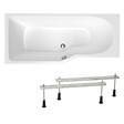 LAGUNA - 160x80 cm Laguna Beata Plus baignoire bain/douche asymétrique avec pieds, acrylique, gauche, blanc (BE1600LPLUS-SET) - vignette