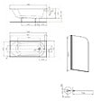 KOLO BY GEBERIT - 160x70 cm Ensemble baignoire Opal Plus universelle + Pare baignoire pivotant chrome + pieds (XWP1260000-SETP1) - vignette