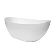 SWISS AQUA TECHNOLOGIES - Swiss Aqua Technologies Mette 158x77 cm Baignoire îlot en marbre Coulé 280L, sans pieds, blanc, (SATMET1580) - vignette