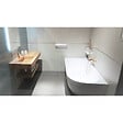 SWISS AQUA TECHNOLOGIES - Swiss Aqua Technologies Nelly 175 x 82 cm Baignoire droite Autoportante orientation gauche en marbre coulé, sans pieds, blanc (NEL1700L) - vignette