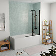 KALDEWEI - Kaldewei 170x75 cm Ensemble baignoire Saniform universelle + Pare baignoire pliable, 2 volets noir + pieds (KW3731-SETP4) - vignette