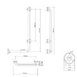 BEMETA - HELP Barre de maintien fixe 63x89cm, en forme de L, pose à droite, Acier Inoxydable (301122041) - vignette