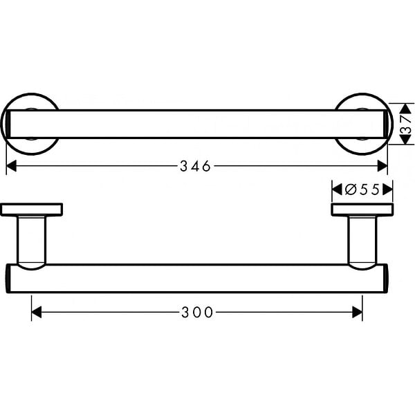 HANSGROHE - Hansgrohe Logis Universal Barre d’appui, Chrome (41713000) - large