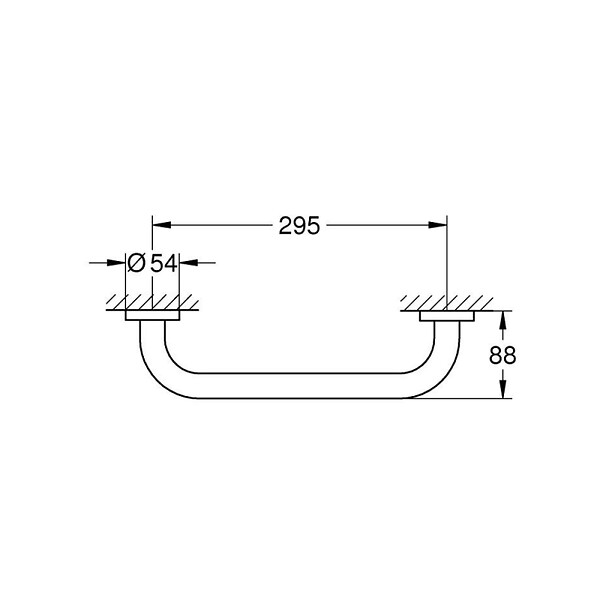 GROHE - Grohe Start barre d'appui PMR 34,9 cm en métal avec fixations cachées, noir mat (G411892430) - large