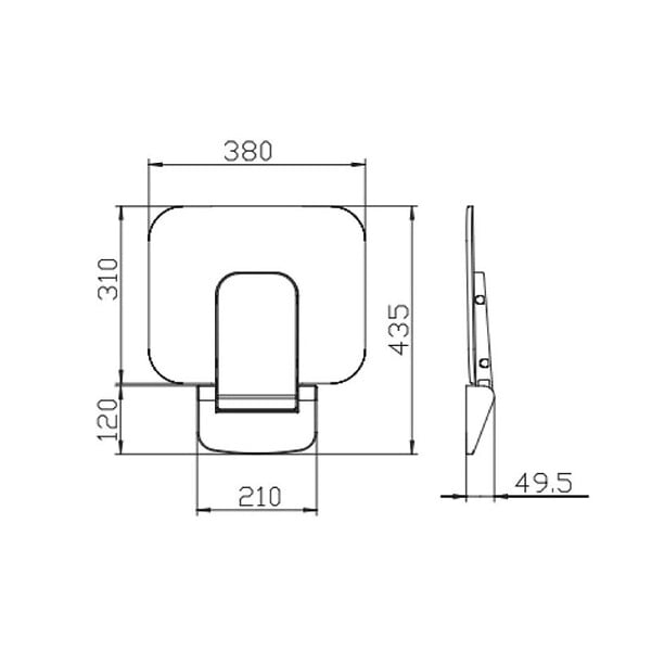 SWISS AQUA TECHNOLOGIES - Siège de douche rabattable PMR - charge 150 kg – noir (SATDSEDPLC) - large