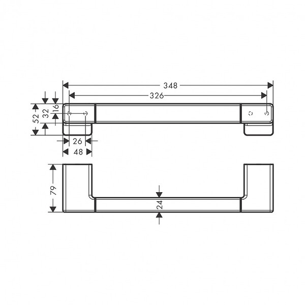 HANSGROHE - Hansgrohe AddStoris Barre d’appui en métal avec fixations cachées, Bronze brossé (41744140) - large