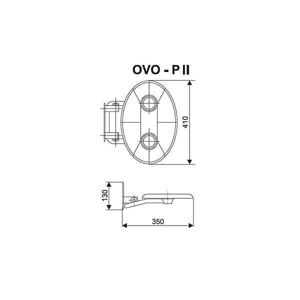 RAVAK - Ravak Ovo-P II-Clear siège de douche rabattable PMR pour cabine de douche (B8F0000048) - large