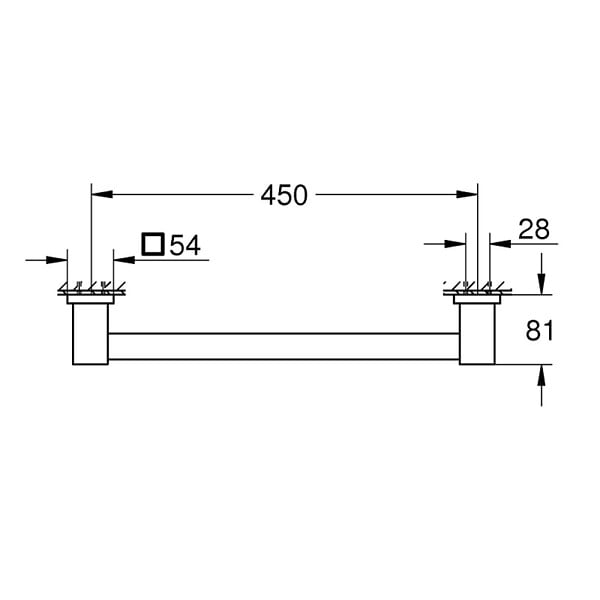 GROHE - Start Cube Barre d'appui, chrome (G41095000) - large