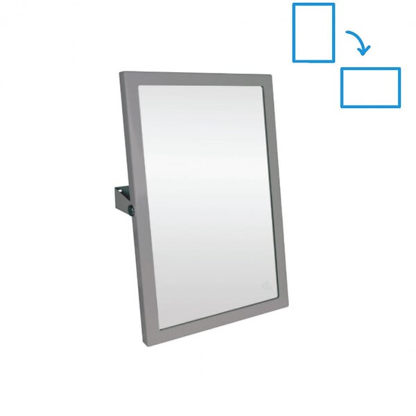 BEMETA - BEMETA HELP Miroir mural PMR pose portrait ou paysage 60x40cm, Acier inoxydable (301401031) - large
