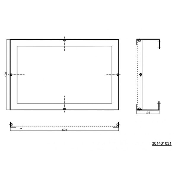 BEMETA - BEMETA HELP Miroir mural PMR pose portrait ou paysage 60x40cm, Acier inoxydable (301401031) - large