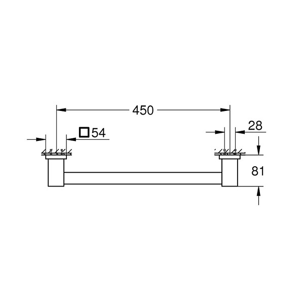 GROHE - Start Cube barre d'appui PMR 50,4 cm pour baignoire, inox (41095DC0) - large