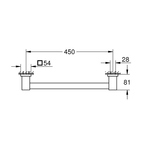 GROHE - Start Cube Barre d'appui PMR 50,4 cm, noir mat (410952430) - large