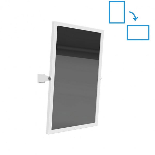 BEMETA - HELP Miroir mural PMR portrait ou paysage 60x40cm, Acier inoxydable, Blanc (301401034) - large