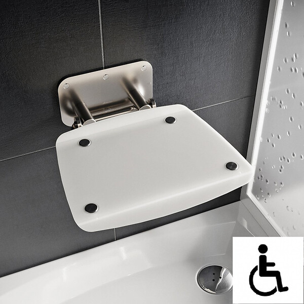 RAVAK - Ovo-B II-Opal siège de douche rabattable PMR pour cabine de douche (B8F0000052) - large