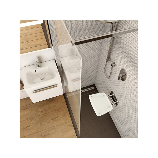 RAVAK - Ovo-B II-Opal siège de douche rabattable PMR pour cabine de douche (B8F0000052) - large