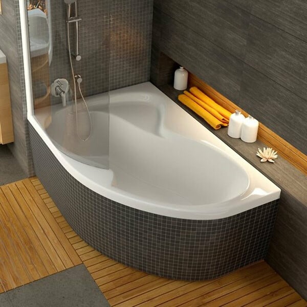 RAVAK - Rosa II 160 x 105 cm Baignoire d'angle orientation gauche en acrylique, sans pieds, blanc (CM21000000) - large