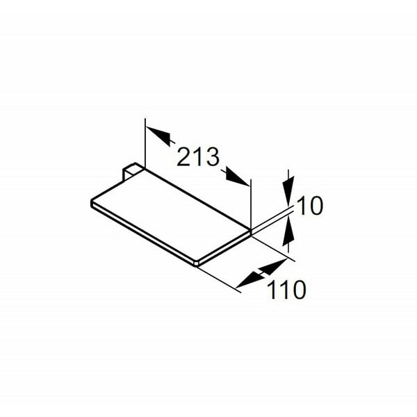 HÃŒPPE - HÜPPE  Select + Étagère tablette pour montage sur profilé mural, sans perçage, Argent mat (SL2101087) - large