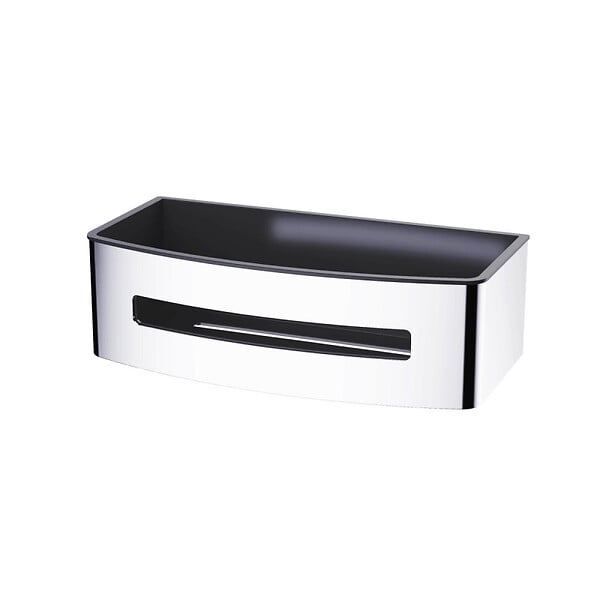 SWISS AQUA TECHNOLOGIES - Swiss Aqua Technologies Panier de douche 22 cm en acier inoxydable, Chrome et Noir (SATDPOLCHC) - large