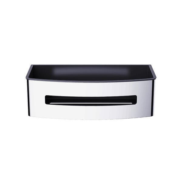 SWISS AQUA TECHNOLOGIES - Swiss Aqua Technologies Panier de douche 22 cm en acier inoxydable, Chrome et Noir (SATDPOLCHC) - large