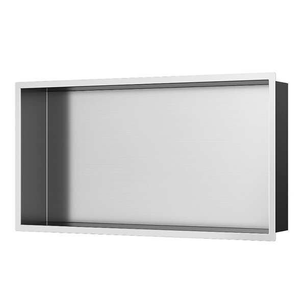 SWISS AQUA TECHNOLOGIES - Swiss Aqua Technologies Aurum Niche de Douche à encastrer, Acier Inoxydable 304, 60x30x10cm, Chrome brossé (SATAURN6030BS) - large
