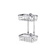 TESA - Aluxx Etagère 2 paniers 26x18x10,7cm, Aluminium, Chrome, pose facile sans perçage (40211-00000-00) - vignette