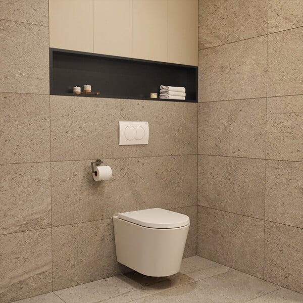 CERAMIA - Timeless Niche de Douche à encastrer, Acier Inoxydable 304, 120x28x10cm, Noir mat - large