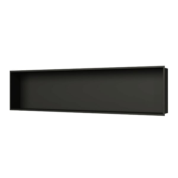 CERAMIA - Timeless Niche de Douche à encastrer, Acier Inoxydable 304, 120x28x10cm, Noir mat - large