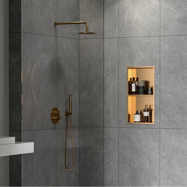 SWISS AQUA TECHNOLOGIES - Swiss Aqua Technologies Niche de Douche à encastrer, Rose Gold (SATAURN6030SBRG) - large