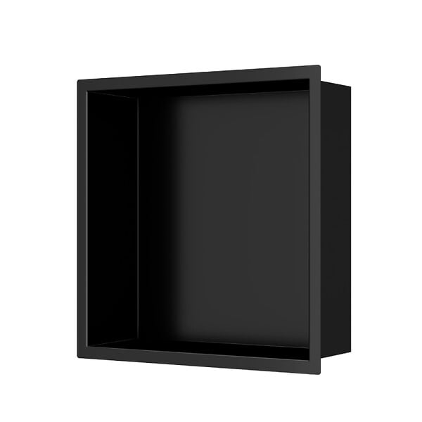 CERAMIA - Timeless Niche de Douche à encastrer, Acier Inoxydable 304, 30x30x10cm, Noir mat - large