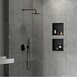 SWISS AQUA TECHNOLOGIES - Swiss Aqua Technologies Aurum Niche de Douche à encastrer, Acier Inoxydable 304, 30x30x10cm, Noir mat (SATAURN3030MB) - vignette