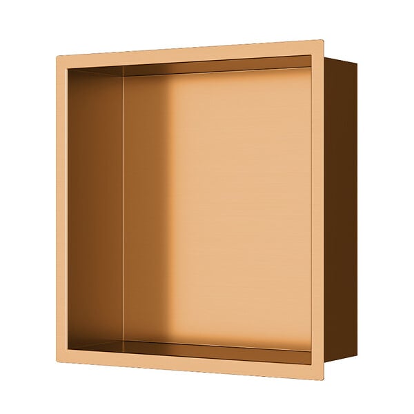 SWISS AQUA TECHNOLOGIES - Swiss Aqua Technologies Aurum Niche de Douche à encastrer, Acier Inoxydable 304, 30x30x10cm, Cuivre brossé PVD (SATAURN3030BRG) - large