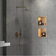 SWISS AQUA TECHNOLOGIES - Swiss Aqua Technologies Aurum Niche de Douche à encastrer, Acier Inoxydable 304, 30x30x10cm, Cuivre brossé PVD (SATAURN3030BRG) - vignette