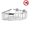 TESA - Tesa  Aluxx Panier de douche d'angle en aluminium chromé inoxydable 19,2x20x9,2cm, Pose facile sans perçage (40200-00000-00) - vignette