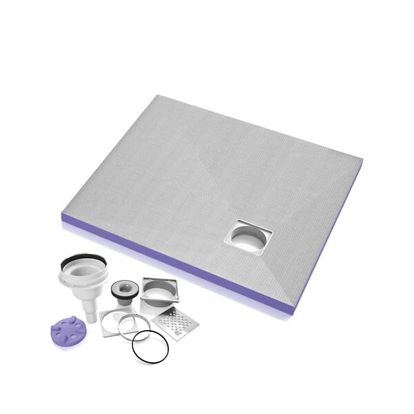 JACKON - Jackon Aqua Jackon Receveur de douche à carreler décentré 1200x1200x40mm + Siphon vertical offert (4512095 + 4512008) - large