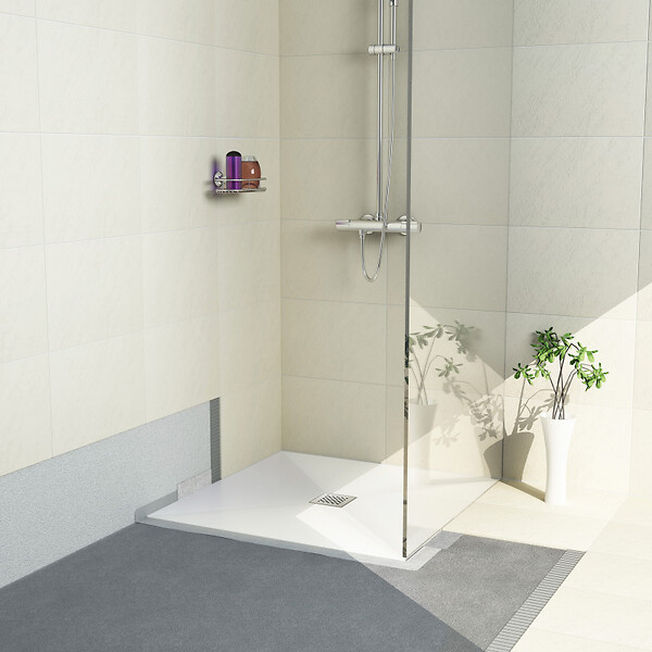 JACKON - Jackon Receveur de douche à carreler Aqua Centré 1200 x900x40mm siphon horizontal offert (4512089 + 4512007) - large